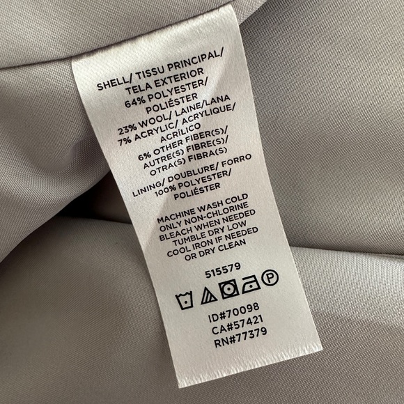 Ann Taylor Herringbone Shawl Collar
Wrap Coat in gray. Petite XS. - Picture 16 of 16